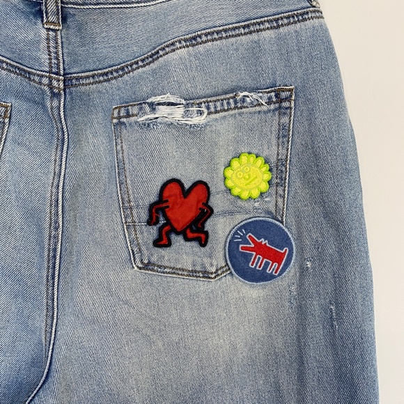 American Eagle Outfitters Denim - American Eagle Jeans Women’s Size 14 x Keith Haring Distressed high Rise Tapered
